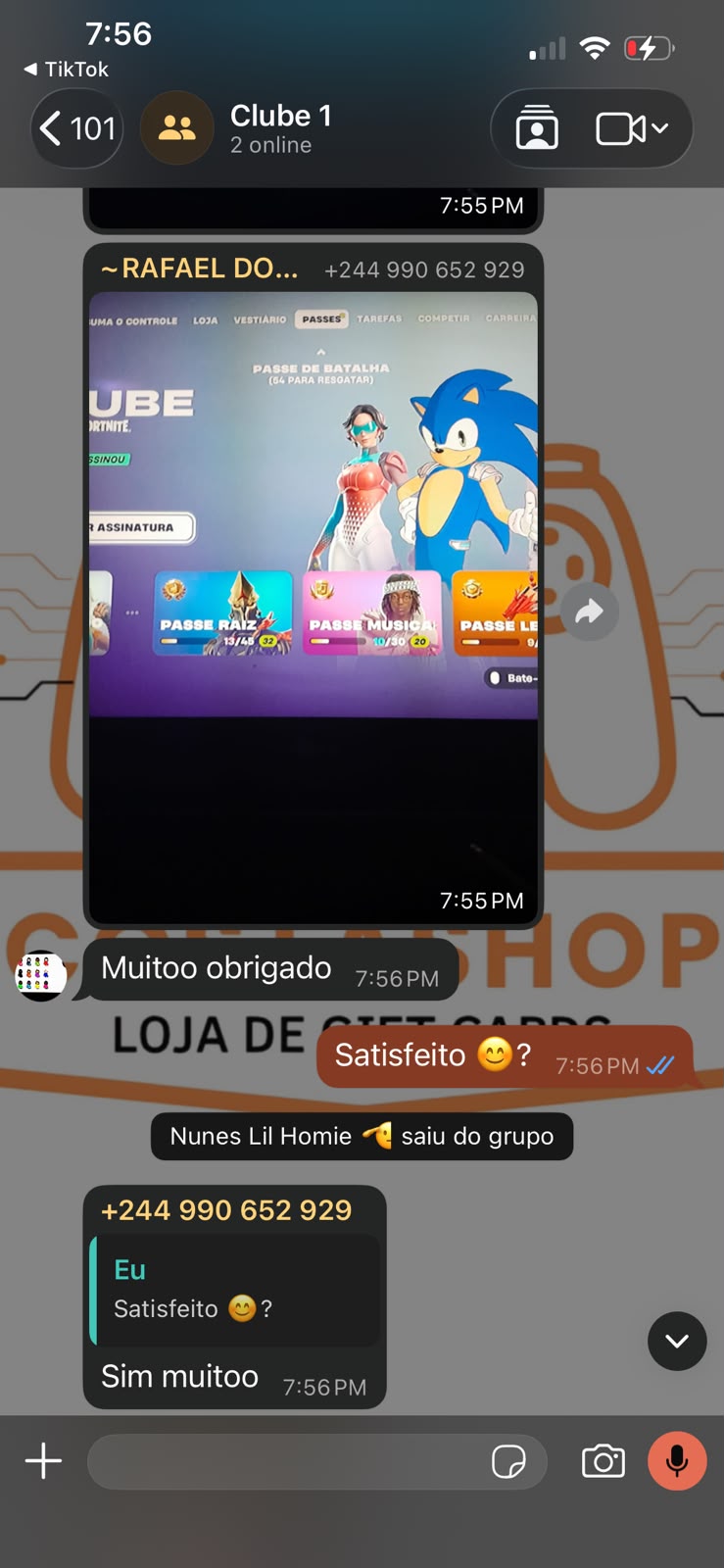 Comprovativo de feedback de Rafael